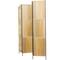 Light Brown Rattan Handmade Hinged Foldable Partition 4 Panel Room Divider Screen with Wrapped Seagrass Design 63" x 1" x 71"